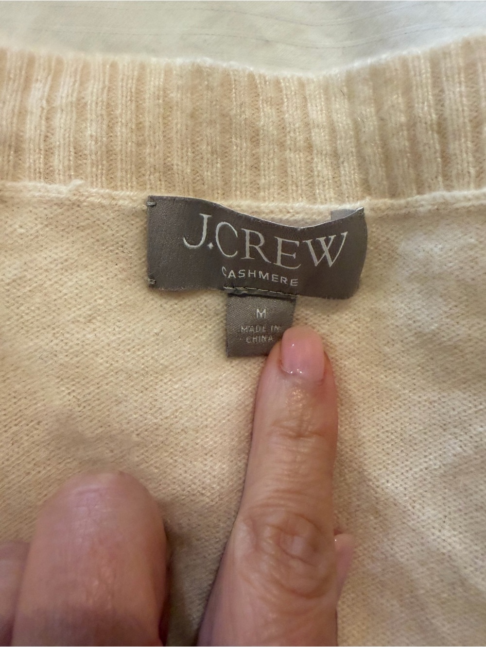 J. Crew woman’s Cashmere Crewneck Sweater in Soft Cream